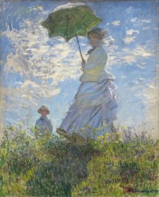 Claude Monet - Kunstdruk Woman with a Parasol - Madame Monet and Her Son, (35 x 40 cm)