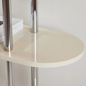 Retrokast Met Ronde En Zilvere Accenten - 120x30x116cm.
