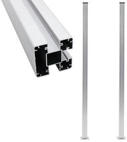 vidaXL Schuttingpalen 2 st 185 cm aluminium
