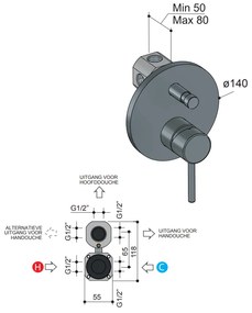 Hotbath Buddy Inbouw Douchekraan Badkraan Chroom B032