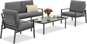 Tuinpunt Vigo Coffee 4 antraciet tuinset