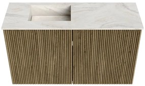 Mondiaz Joya DLux 70cm toiletmeubel dusk met wastafel faye links zonder kraangat ostra