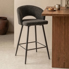 Bruine Barstoel Met Ronde Rugleuning Stof