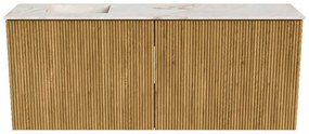 Mondiaz Joya DLux 100cm toiletmeubel oak met wastafel faye links 1 kraangat frappe
