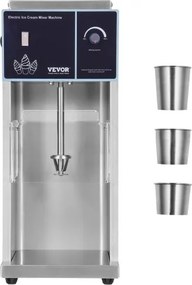 VEVOR ijsmixer, 400W hogesnelheidsijsmachine, blender, roermachine, 4200 tpm, traploze snelheidsregeling, ijsshaker van roestvrij staal 304, 3 handbekers, maakt verschillende ijssmaken