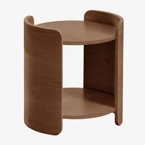 Ronde Nachtkastje Ø45 Cm Van Adelis Hout Marrón Nogal Oscuro - Sklum