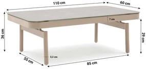 Stoel en Bank Loungeset 5 personen Aluminium/rope Taupe  Lifestyle Garden Furniture Cordoba