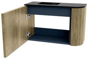 Mondiaz Joya 60cm toiletmeubel ronding rechts dusk met wastafel faye links zonder kraangat urban