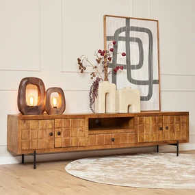 Starfurn Brandy Tv-meubel In Mangohout 220 Cm - 220x40x55cm.