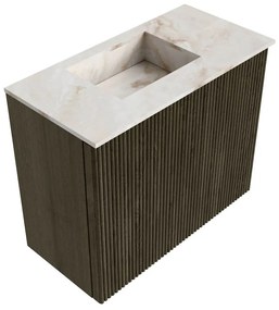 Mondiaz Joya DLux 50cm toiletmeubel shadow met wastafel faye links zonder kraangat frappe