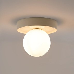 Plafondlamp of wandlamp, rond, keramiek en opaline glas, diameter 22,5 cm, HOLI