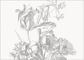 Vliesbehang Engraved Flowers
