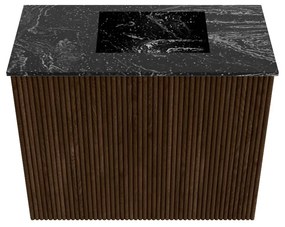 Mondiaz Joya DLux 50cm toiletmeubel walnut met wastafel faye rechts zonder kraangat lava