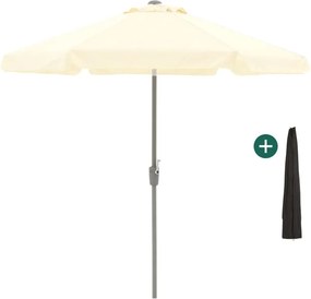 Parasol Shadowline Aruba | Inclusief hoes | Rond | 250cm | Met draaihendel | Wit | Kees Smit Tuinmeubelen