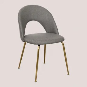 Eetkamerstoel Bekleed Met Glorys Style-stof Grijs – Taupe & Goud - Sklum