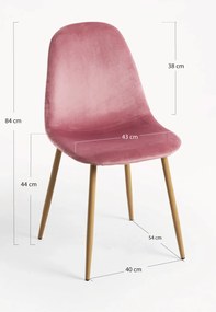 Set 4 Teok Fluwelen Stoelen