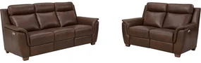 Goossens Excellent Relaxbank Vlore bruin, leer, 3-zits, stijlvol landelijk
