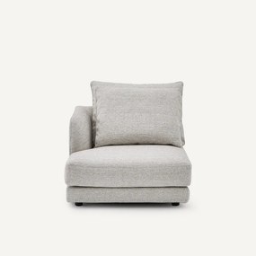Halve bank links, modulair, van gevlekt canvas, TIBERIO