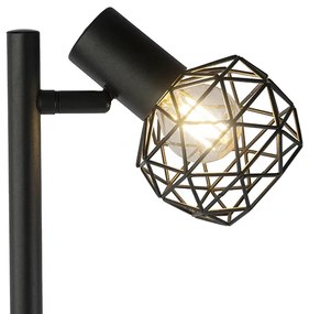 Design vloerlamp zwart 3-lichts verstelbaar - Mesh Modern, Design E14 Draadlamp Binnenverlichting Lamp