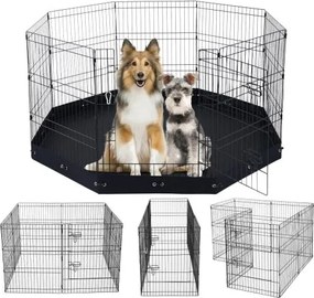 VEVOR Hondenren, 8-pack 76 cm H x 61 cm B panelen, opvouwbare metalen puppyren, puppyren met deur, vloermat van 600D Oxford-stof, hondenren voor honden, katten en andere kleine dieren