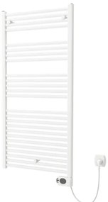 Plieger Elba Electrical Elektrische Designradiator - 126.2x60cm - met thermostaat - 700w - wit 1470432