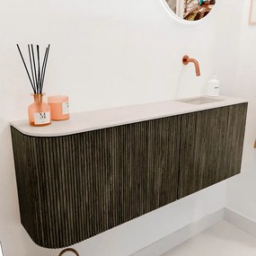 Mondiaz Joya DLux 110cm toiletmeubel ronding links shadow met wastafel faye rechts zonder kraangat meli