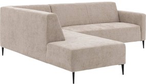 Goossens Zitmeubel Key West bruin, stof, 2-zits, modern design met ligelement links