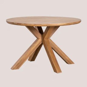 Ronde Tuintafel Ø120 Cm Van Acaciahout Cinzia Acacia Bruin - Sklum