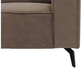 Goossens Hoekbank Hercules bruin, microvezel, 3-zits, modern design met ligelement links
