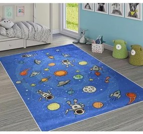 Kleden Blauw Mani Textile  Vloerkleed voor de kinderkamer