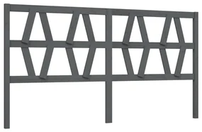 vidaXL Hoofdbord 206x4x100 cm massief grenenhout grijs