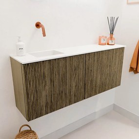 Mondiaz Joya 100cm toiletmeubel dusk met wastafel faye links zonder kraangat talc
