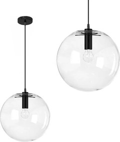 Hangende glazen plafondlamp Lassi Zwart 30 cm APP308-1CP