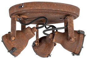 Stoere spot roestbruin 3-lichts - Sorra