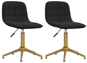 vidaXL Eetkamerstoelen draaibaar 2 st fluweel zwart