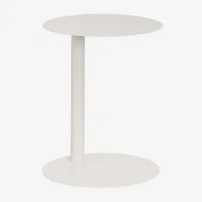 Ronde Bijzettafel Ø40 Cm Van Staal Yannik Gardenia Wit - Sklum