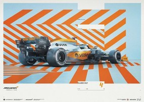 Kunstdruk MCLAREN X GULF - HORIZONTAL - LANDO NORRIS - 2021, Automobilist