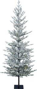 Snowy Jersey verlichte kunstkerstboom - 180 cm - Wit geflockt - Diameter 70 cm - 1470 tips - 200 ledlampjes (warm wit) - Besneeuwd/Frosted