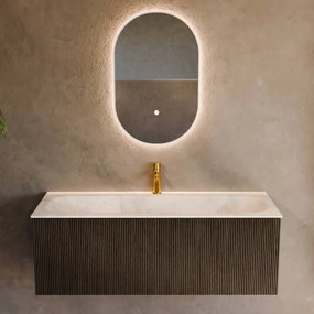 Mondiaz Kurve-dlux 120cm badmeubel shadow met 1 lade en wastafel big large midden 1 kraangat ostra