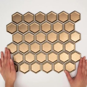 The Mosaic Factory Barcelona mozaïektegel - 28.2x32.1cm - wandtegel - Zeshoek/Hexagon - Porselein Bronze Metallic AFH13B