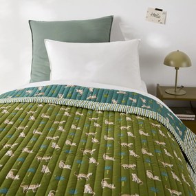 Gewatteerd bedsprei met tijgerprint, van gewassen katoen, ANOKI