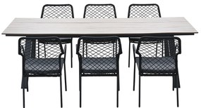Garden Impressions Ross tuinset 7-delig zwart - Braga tuintafel 220x100 cm