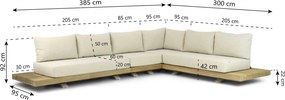 Hoek loungeset 6 personen Teak Taupe  Santika Furniture Santika
