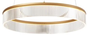 Moderne hanglamp messing 59cm incl. LED 3-staps dimbaar - Anello Chandelier Modern rond Binnenverlichting Lamp