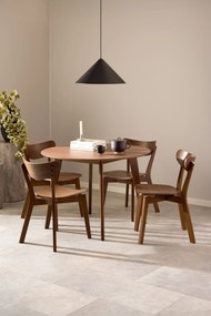 ROXY natuurlijke walnoot 90 cm - RONDE TAFEL VOOR KEUKEN/EETKAMER RETRO