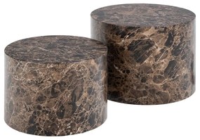 Ronde Salontafelset Bruin Emperador Marmer Look