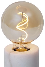 Moderne tafellamp brons met wit marmer - Marissa Modern E27 rond Binnenverlichting Lamp