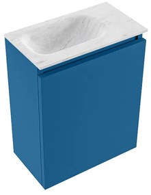 Mondiaz Ture DLux toiletmeubel 40cm jeans met wastafel opalo links met kraangat