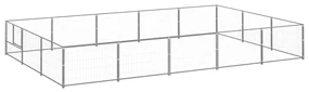 vidaXL Hondenkennel 15 m² staal zilverkleurig