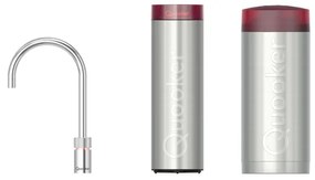 Quooker Nordic Round kokendwaterkraan - draaibare uitloop - Combi+ incl. Cube reservoir - Warm / kokend / bruisend / gefilterd water - Chroom 22+NRCHR-CUBE